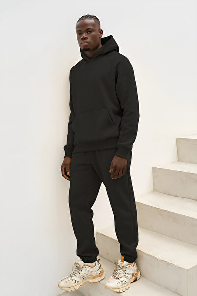 YAKAMEL SET DE PANTALONI DE TRENING OVERSIZE CU GLUGĂ ȘI BORSE TIP CANGUR PEN...