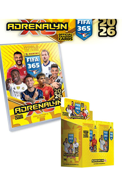 Next Plus ألبوم بانيني فيفا 365 أدرينالين إكس إل 2026 المرخص + صندوق يحتوي على 50 حزمة (300 بطاقة)