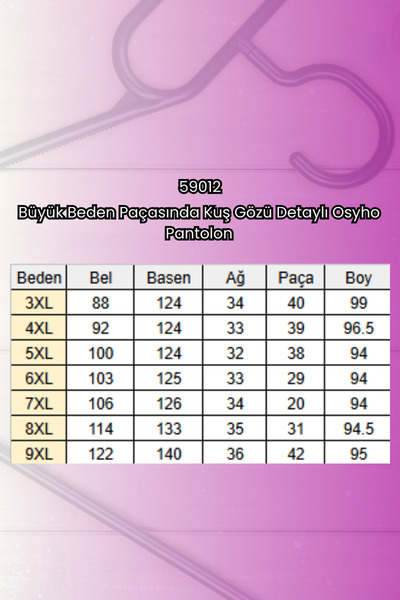 Eslina 59012 Plus Size Modal Pants with Bird's Eye Detail - Black