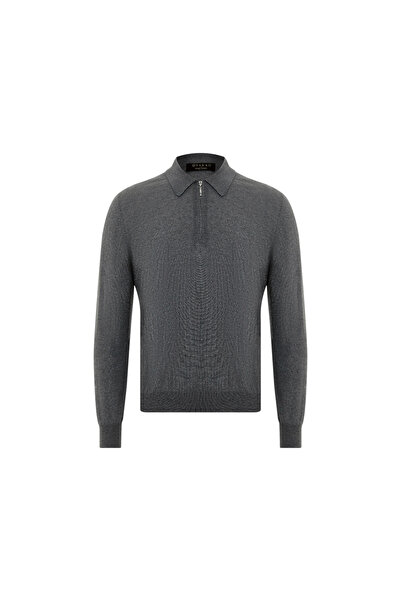 Vakko Gri Erkek Polo Yaka Triko M400307946-5