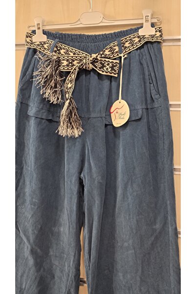 Park Moda Velvet Trousers with Tassel Belt
