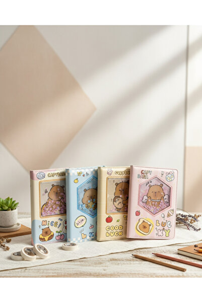 Kokoş İşler Watercolor Capybara Striped Notebook