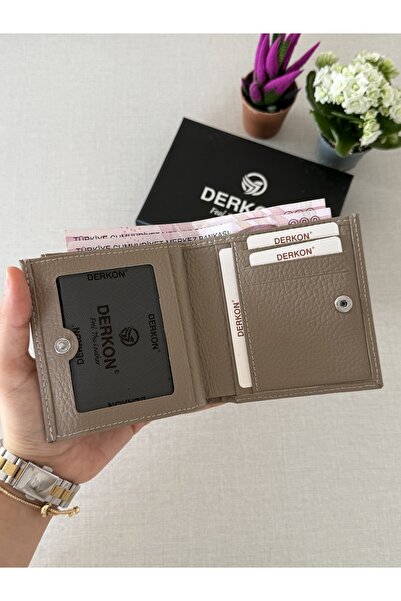 DERKON Γυναικείο πορτοφόλι Juno από γνήσιο δέρμα, μέγεθος που χωράει σε κάθε τσάντα