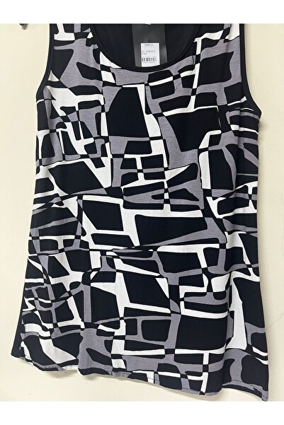 Javelin Collection Thick Strap Geometric Patterned Viscose Blouse