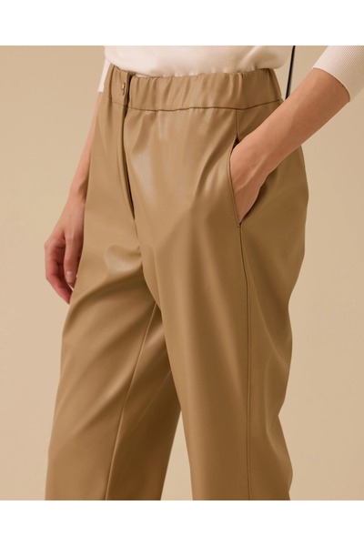 SCL Suni Deri Bilek Boy Havuç Pantolon