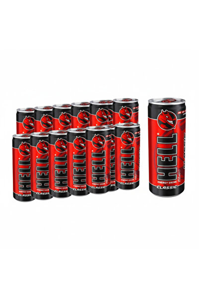 Hell Pack of 12 Energy Drinks Energy classic 250 ml