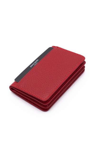 Pierre Cardin Red Unisex Leather Card Holder 0188K4F