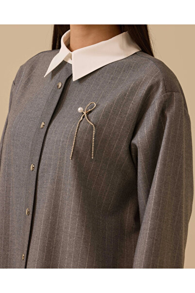 SCL Aksesuar Detaylı Çizgili Tunik