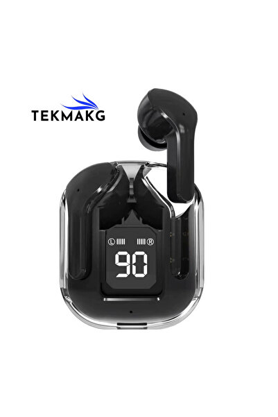 TEKMAKG TWS Dijital Göstergeli Şeffaf Kablosuz Kulaklık Bluetooth 5.3 iPhone & Android Uyumlu