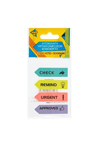ANTBRO Set adhesive notes for indexing Antbro® with 100 sheets in arrow shape with messages, multicolored,