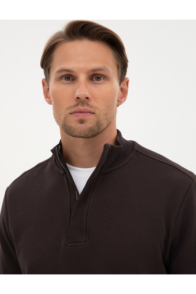 Pierre Cardin Koyu Kahverengi Regular Fit Sweatshirt 50309343-VR084