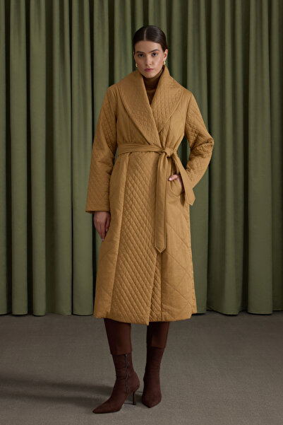 Aker Şal Yaka Kapitone Mont