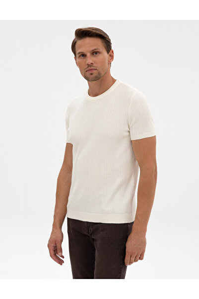 Pierre Cardin سترة تريكو بياقة دائرية ضيقة من إكرو 50315689-VR019