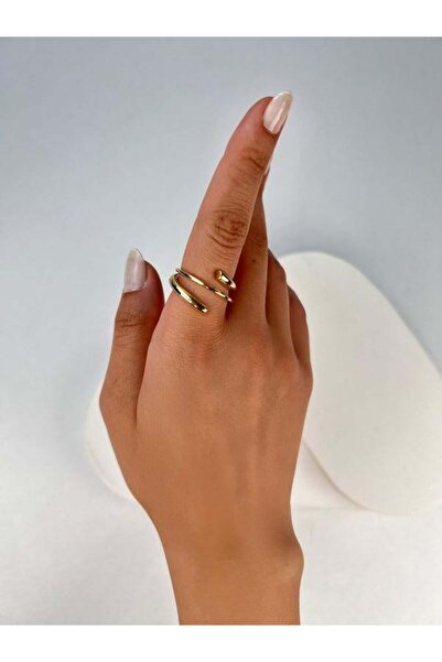 Kius خاتم ذهبي رفيع ملفوف