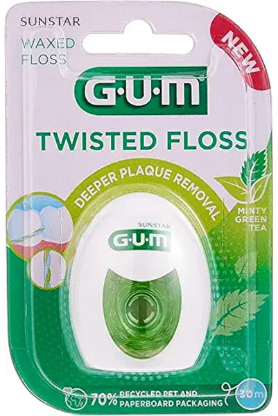 GUM خيط تنظيف الأسنان الملتوي 30 متر