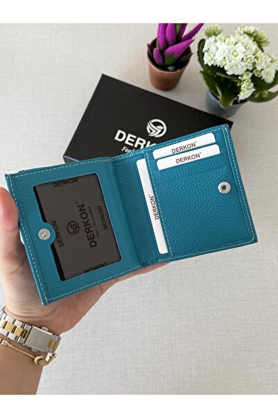 DERKON Portofel de damă model Juno din piele naturală, care se potrivește în orice geantă