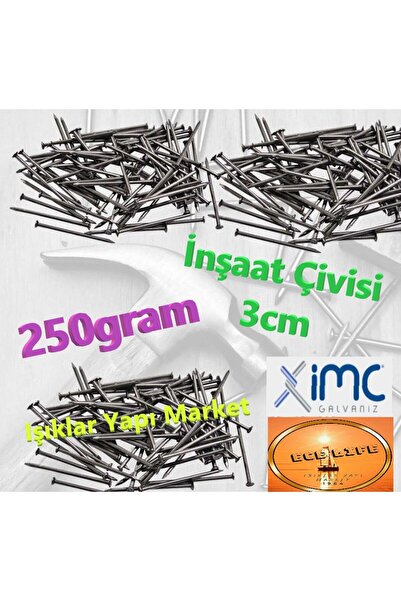ece life İnşaat Çivisi -Ø3'lük -3cm Çivi -Başlı -Genel Amaçlı -Ahşap Kereste ...