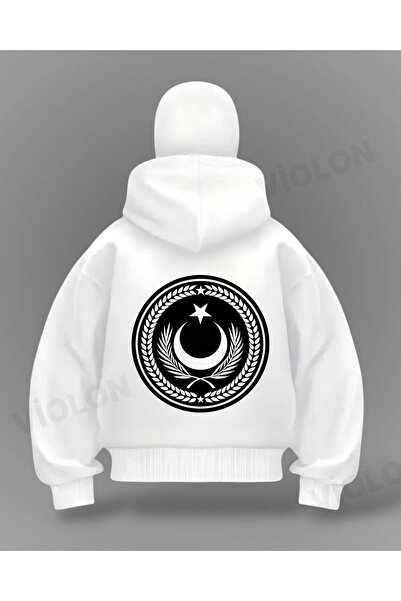 Violon سترة طويلة كبيرة الحجم بتفاصيل العلم التركي