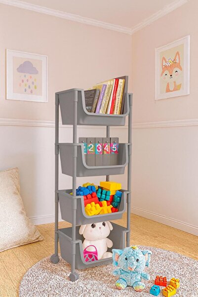 Kitchen Life 4 Katlı Tekerlekli Organizer Raf Oyuncak Dolabı,Mutfak Rafı , Ba...