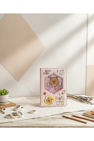 Kokoş İşler Watercolor Capybara Striped Notebook