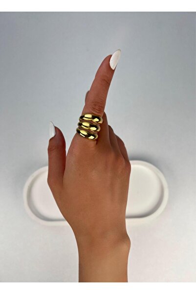 Kius خاتم ذهبي سميك ثلاثي من السلسلة الخاصة
