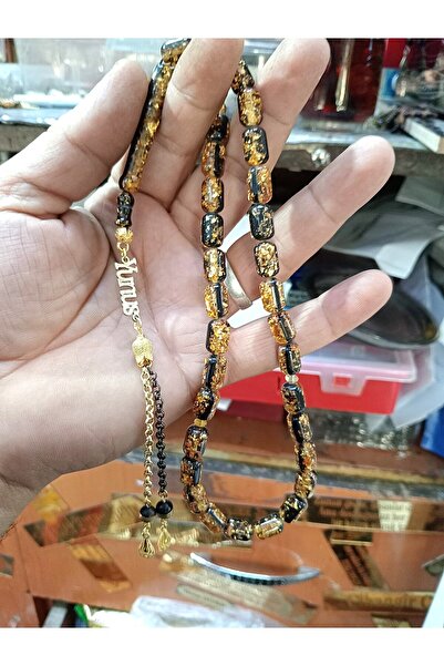 Tesbihburada ALTIN TOZU YAPIMI ORJINAL SERTIFIKALI KEHRIBAR TESBIH İSME ÖZEL 925 AYAR GÜMÜŞ TASARIMLI