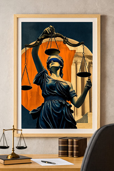 Dekor Paleti Adalet Heykeli Themis Tablosu – Avukatlık Ofisi ve Hukuk Bürolar...