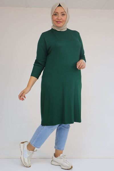 Eslina 58122 Plus Size Basic Strawberry Tunic - Emerald
