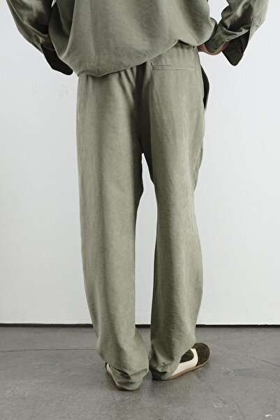 GIESTO Plied Effect Modal Khaki Pants