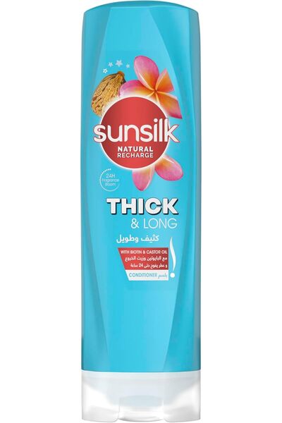 Sunsilk بلسم نور ستارز بالبيوتين وزيت الخروع للشعر الكثيف والطويل 350 مل