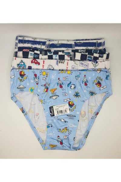 CUBBUX Boy's Cotton Patterned Slip Underwear 6 Pieces