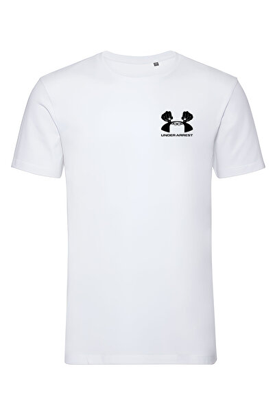 4desire.ro Men's T-shirt, Under Arrest Ink, Regular Fit, 100% Cotton, Vegan Approved, small logo