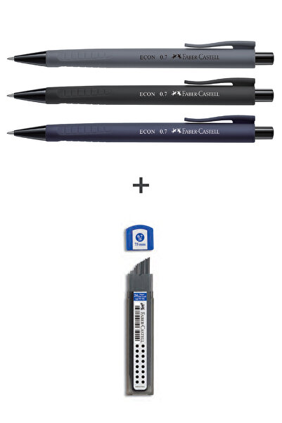 Faber Castell 3'lü Econ Versatil, Urban 0.7 mm,Super Fine Min 2B 0.7 mm, 4'lü Yazım Seti