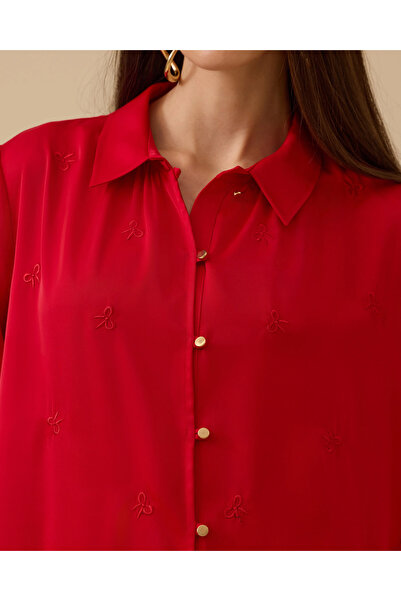 SCL Gömlek Yaka Nakış Detaylı Tunik