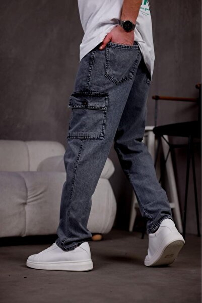 Oksit Prf 011 Παντελόνι Cargo τζιν με φαρδιά εφαρμογή και αντικατάσταση υλικού