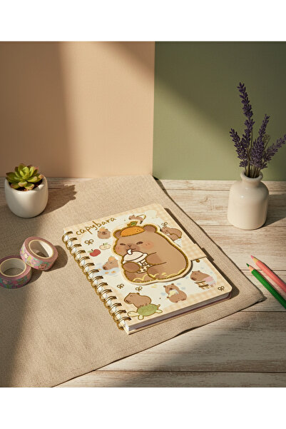 Kokoş İşler Capybara Daily Planner Ring Binder Notebook