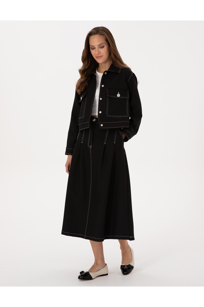 Pierre Cardin Siyah A Kesim Dokuma Etek 50310037-VR046