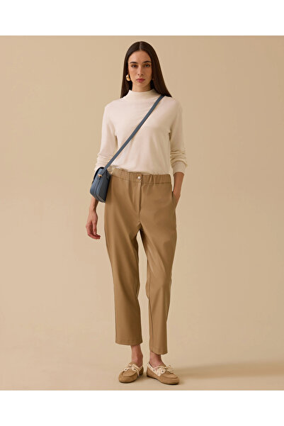 SCL Suni Deri Bilek Boy Havuç Pantolon