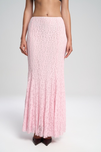 MAI STUDIOS CO. Fusta lungă din dantelă roz Veylia