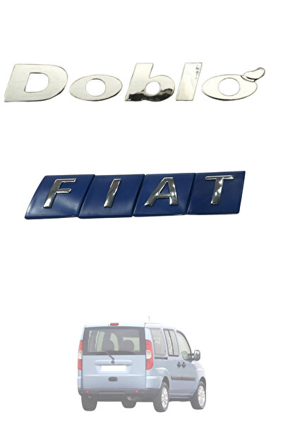 MEFAUTO حروف ملصقة خلفية متوافقة مع فيات دوبلو 1 - حروف زرقاء لسيارة فيات