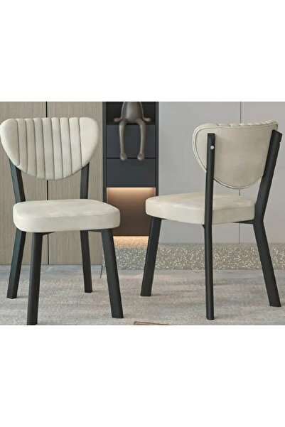 Casafun Velvet Upholstered Chair, extra durable black metal frame, Gemstone, for kitchen, living room, HoReCa