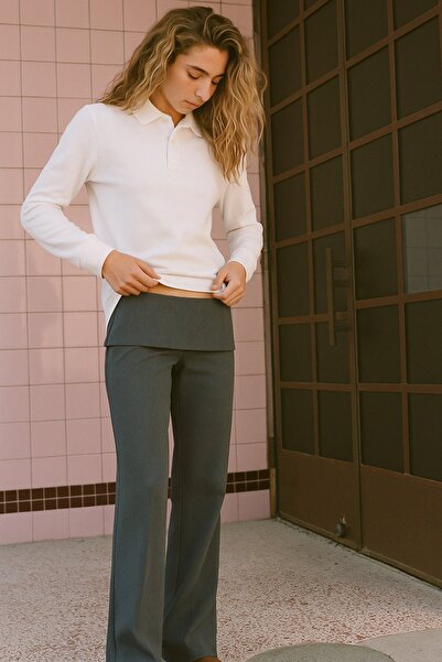 HAKKE Long Sleeve Button Detailed Cotton Polo Neck School Sweat