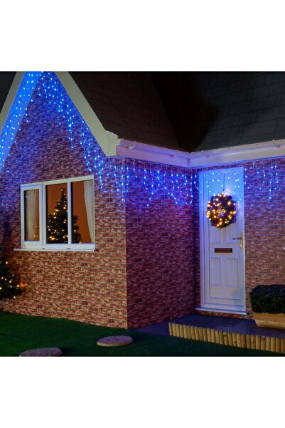 Bibilel ® Christmas Fringe Lights, 12 m, 300 LEDs, Interconnectable, Blue