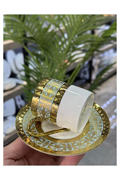 ACAR Luxury Porcelain Harmiya 6-Piece Cup Set Green