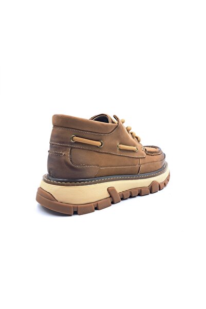 Guja Navigator Genuine Nubuck Leather Thick Sole Ankle Men's Camel Shoes