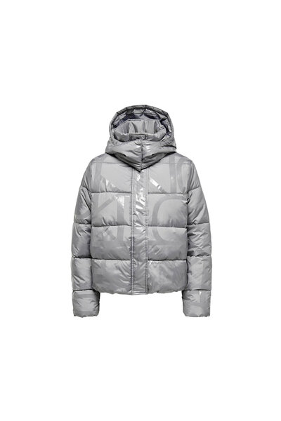 ONLY Onlmercedes Aop Puffer Women's Casual Coat 15326045 -December-Sky Gray