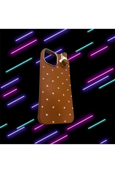 Fiesta IPHONE 12 UYUMLU KALP DESENLİ KEDİ TASARIMLI KILIF