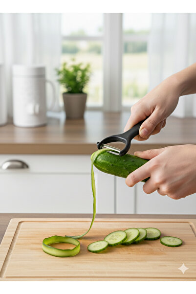 WareHause0 Çok Amaçlı Jülyen Soyucu Meyve Sebze Soyacak Salatalık Kabak Havuç Elma Soyacağı Çift Foksiyonlu