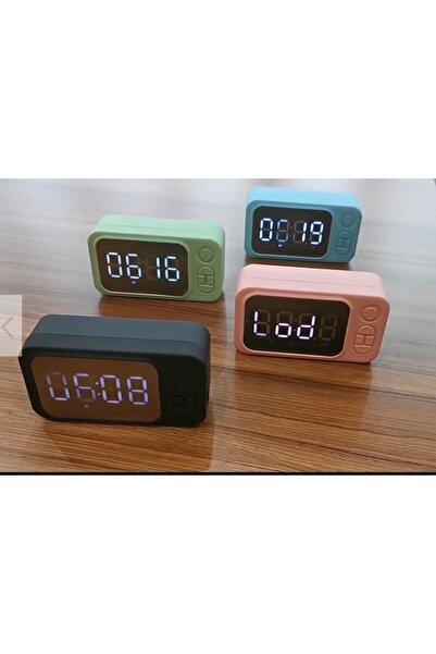 baytoptan Bluetooth Hoparlörlü Şarjlı Radyolu Alarmlı Led Dijital Masa Saati