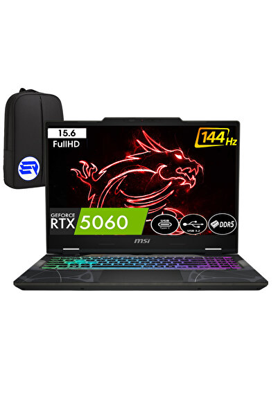 MSI CYBORG 15 B2RWFKG-208XTREP9 Intel Core 7-240H 64GB 2TB SSD RTX5060 Win11 Pro + ElektroPasaj Çanta
